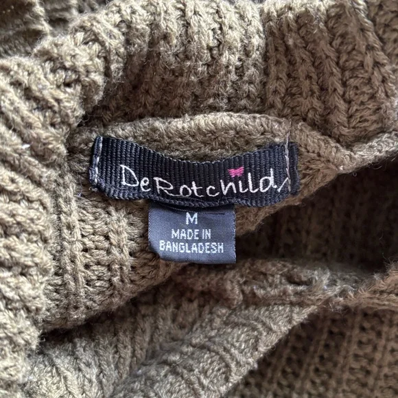 De Rotchild Olive Green Cowl Neck Sweater - Picture 3 of 3